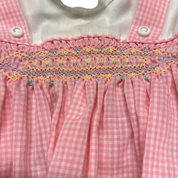 Vintage Polly Flinders Adorable Pink gingham Dress and Lined Bottoms Size 9 Mos - Picture 4 of 6